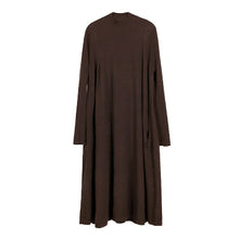 画像をギャラリービューアに読み込む, マキシワンピース 大きいサイズ 秋ワンピース お洒落 ブルー　ブラック　ブラウン