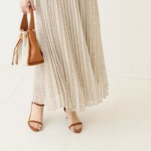 画像をギャラリービューアに読み込む, 2020夏秋新品　ドットシフォンプリーツスカートホワイト