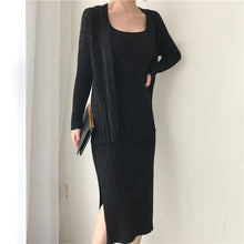 画像をギャラリービューアに読み込む, DHOLIC ニットワンピース　セットアップ　リブニットカーデ　