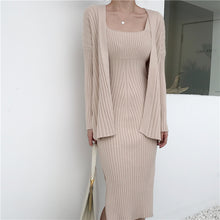 画像をギャラリービューアに読み込む, DHOLIC ニットワンピース　セットアップ　リブニットカーデ　