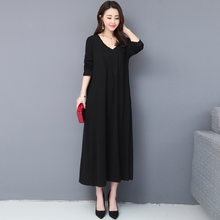 画像をギャラリービューアに読み込む, 女性大人気新品ゆったり背刺繍桜ワンピースレディー民族風痩せ ブラック