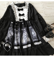 画像をギャラリービューアに読み込む, ゴシック 暗黒ドール フリルフレアワンピ ブラック