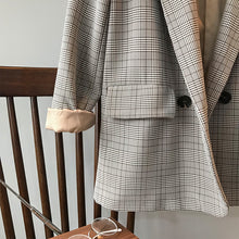 画像をギャラリービューアに読み込む, こなれ感 タータンチェック ダブル ジャケット