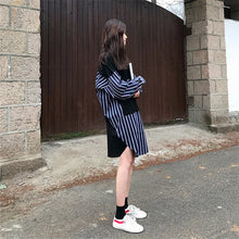 画像をギャラリービューアに読み込む, レディース ドッキング ワンピース 韓国風  コントラストカラー 秋冬