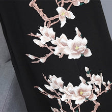 画像をギャラリービューアに読み込む, 女性大人気新品ゆったり背刺繍桜ワンピースレディー民族風痩せ ブラック