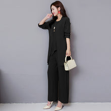 画像をギャラリービューアに読み込む, カジュアル パンツスーツセット レディース パンツ カーディガン ブラック カーキ
