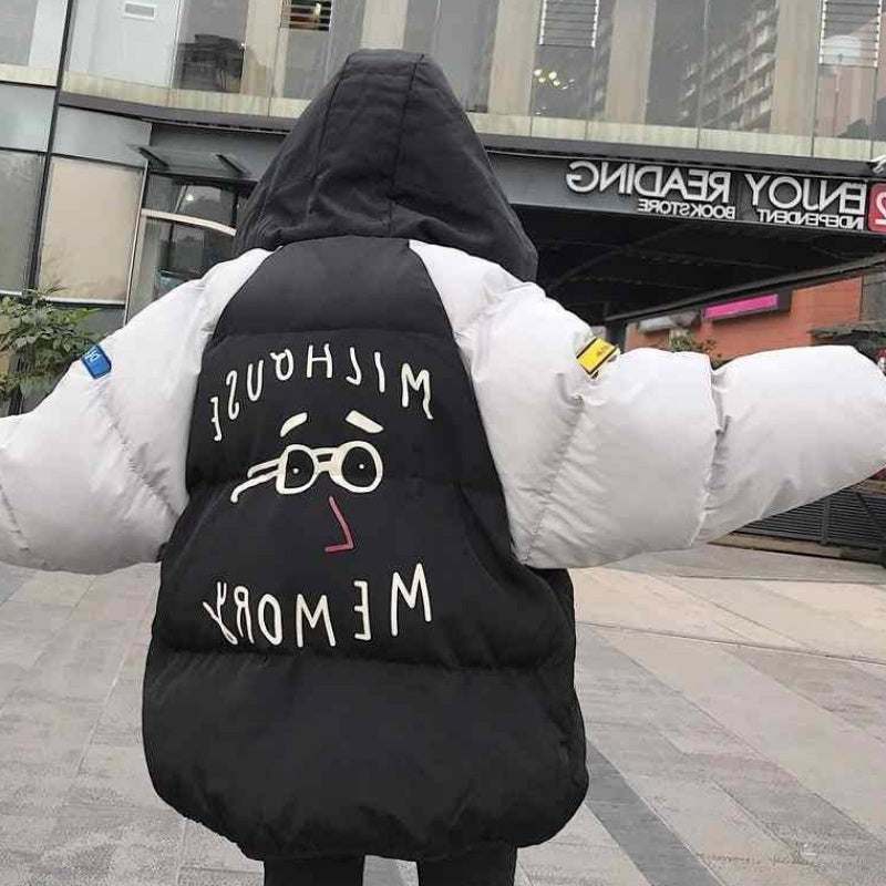 20%OFF バイカラー!!ダウンジャケット!!バックロゴオシャレ!!お揃いコーデオススメ秋冬