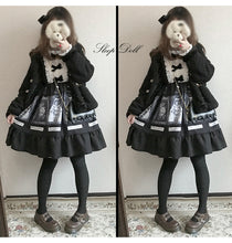 画像をギャラリービューアに読み込む, ゴシック 暗黒ドール フリルフレアワンピ ブラック