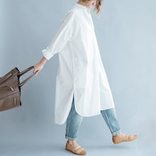 画像をギャラリービューアに読み込む, 春新品ゆったり無人長袖シャツロング丈レディースワンピース痩せ大きいサイズ