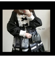 画像をギャラリービューアに読み込む, ゴシック 暗黒ドール フリルフレアワンピ ブラック