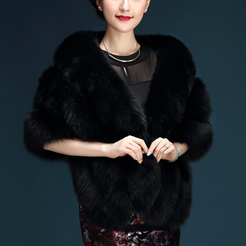 20%OFF レディース 上品ファーショール フェイクファーショール エレガント毛皮 秋冬 ブラック ホワイト