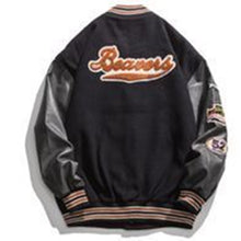 画像をギャラリービューアに読み込む, スタジャン　レトロ　刺繍　PUレザーステッチ　ストリート