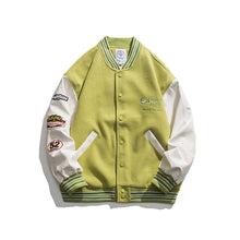 画像をギャラリービューアに読み込む, スタジャン　レトロ　刺繍　PUレザーステッチ　ストリート