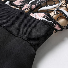 画像をギャラリービューアに読み込む, 刺繍花レース パーティードレス ワンピース上品 新品 ブラック