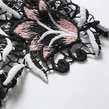 画像をギャラリービューアに読み込む, 刺繍花レース パーティードレス ワンピース上品 新品 ブラック