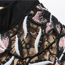 画像をギャラリービューアに読み込む, 刺繍花レース パーティードレス ワンピース上品 新品 ブラック