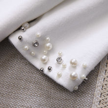 画像をギャラリービューアに読み込む, レディース パールディテール ニット調 ワンピース 秋冬新品 2色