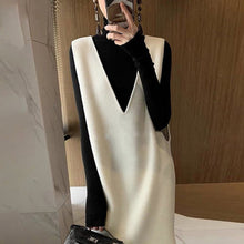 画像をギャラリービューアに読み込む, ノースリーブベストVネックセータードレス