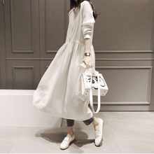 画像をギャラリービューアに読み込む, レディース    コットン シャツワンピース ホワイトワンピース 秋冬