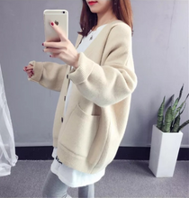 画像をギャラリービューアに読み込む, レディース カーディガン トップスセーターVネック  韓国風 秋冬