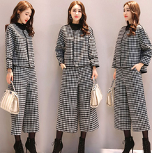 画像をギャラリービューアに読み込む, レディース 上品 おしゃれな2点セットアップ 上下两点セット チェック柄 秋冬