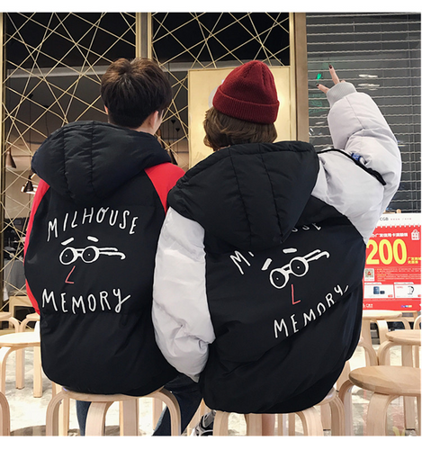 20%OFF バイカラー!!ダウンジャケット!!バックロゴオシャレ!!お揃いコーデオススメ秋冬