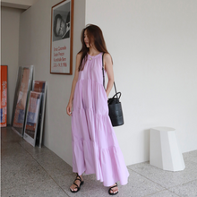 画像をギャラリービューアに読み込む, 韓国風 レディースレトロ ゆったり感 ワンピース可愛いワンピース ホワイト パープル