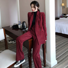 画像をギャラリービューアに読み込む, 20%OFF コーデュロイ セットアップ 上下两点セット レディース 赤 秋冬