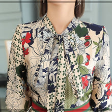 画像をギャラリービューアに読み込む, パーティー プリーツスカート プリント ワンピ リボン  結婚式 ワンピース  秋冬新品