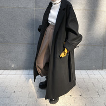 画像をギャラリービューアに読み込む, ハンサムマキシ丈ウールローブコート ブラック