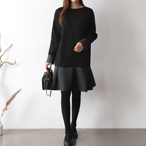 デイリーフリルワンピース カジュアル デート ワンピース 秋冬新品