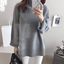 画像をギャラリービューアに読み込む, レディース アウトカット 配色 タートルネック♡ トップス セーター 秋冬新品