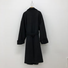 画像をギャラリービューアに読み込む, ハンサムマキシ丈ウールローブコート ブラック