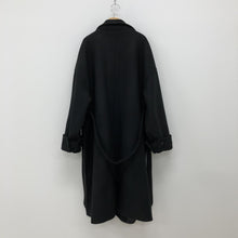 画像をギャラリービューアに読み込む, ハンサムマキシ丈ウールローブコート ブラック