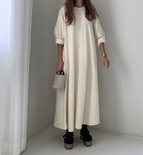 画像をギャラリービューアに読み込む, レディース ふんわりロングワンピース コットン100 ワンピース 秋冬新品 2色