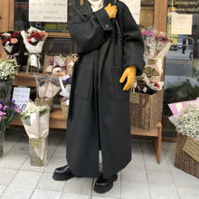 画像をギャラリービューアに読み込む, ハンサムマキシ丈ウールローブコート ブラック