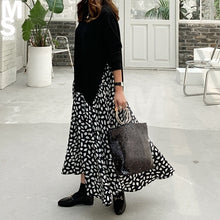 画像をギャラリービューアに読み込む, ニットレイヤード レオパード 異素材 ワンピース 大きめセット 秋冬新品