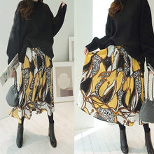 画像をギャラリービューアに読み込む, レオパード配色 シフォン プリーツ スカート ワンピース上下两点セット 秋冬新品