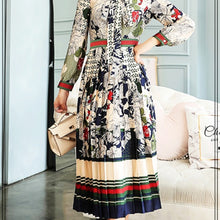 画像をギャラリービューアに読み込む, パーティー プリーツスカート プリント ワンピ リボン  結婚式 ワンピース  秋冬新品