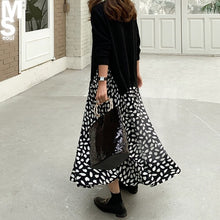 画像をギャラリービューアに読み込む, ニットレイヤード レオパード 異素材 ワンピース 大きめセット 秋冬新品