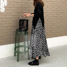 画像をギャラリービューアに読み込む, ニットレイヤード レオパード 異素材 ワンピース 大きめセット 秋冬新品
