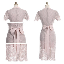画像をギャラリービューアに読み込む, パーティードレス レースワンピース 上品 エレガント 結婚式 ワンピース 2色