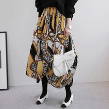 画像をギャラリービューアに読み込む, レオパード配色 シフォン プリーツ スカート ワンピース上下两点セット 秋冬新品